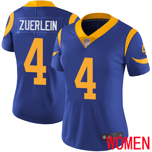 Los Angeles Rams Limited Royal Blue Women Greg Zuerlein Alternate Jersey NFL Football 4 Vapor Untouchable